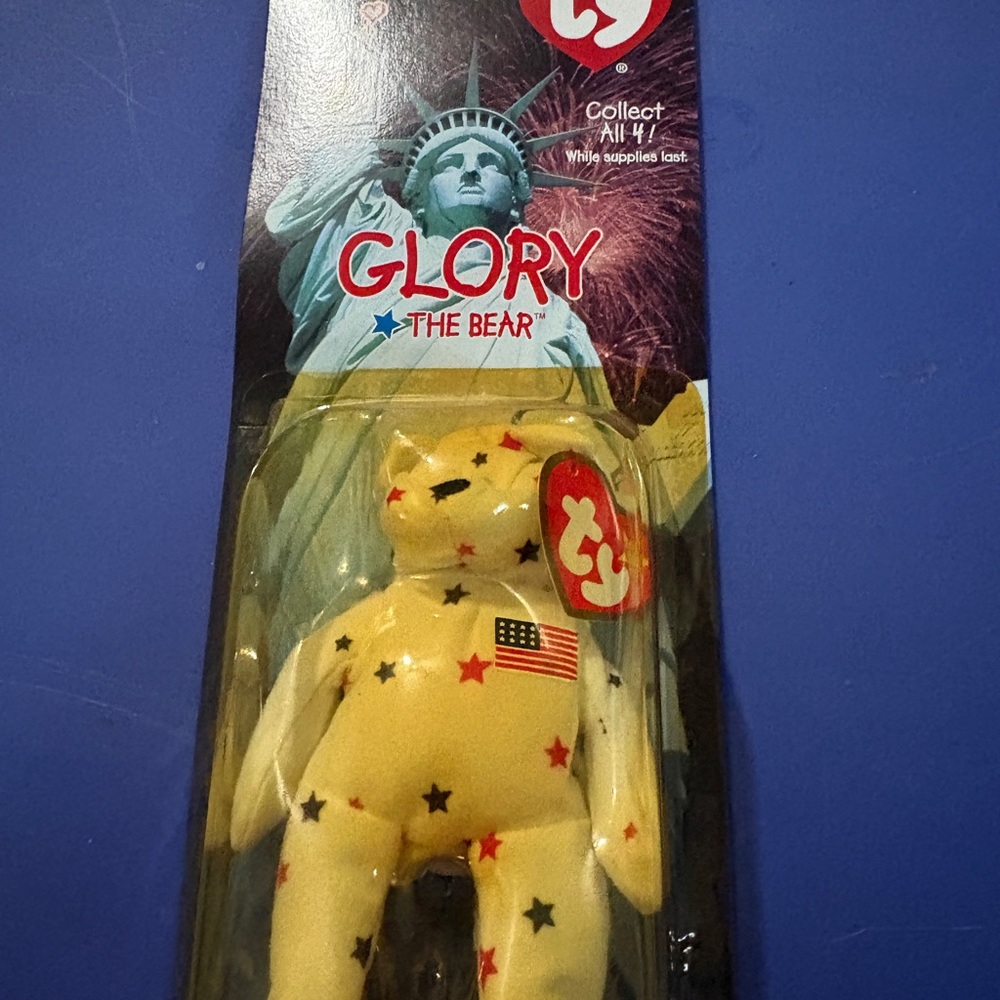 Ty Glory the Bear - Cream with Multicolor Stars